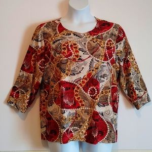 JM Collection size 2X, 3/4 sleeve blouse